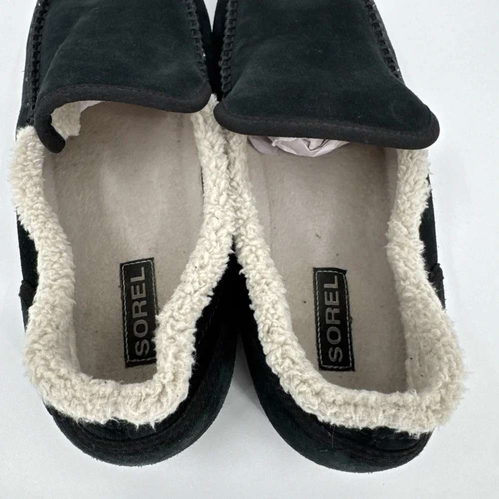 SOREL Mens Dude Moc‎ Slipper - Black Suede Men's Size 13 Vulcanized Rubber Sole
